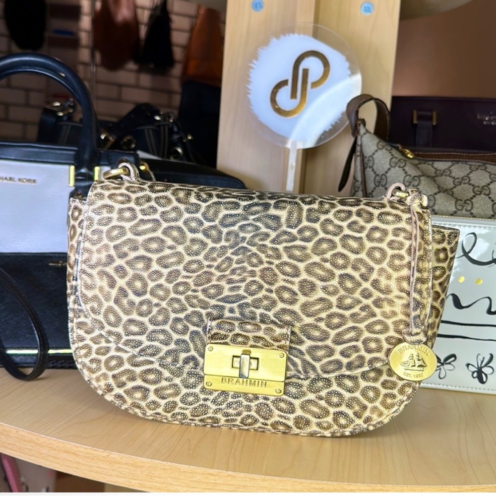 BRAHMIN Cheetah Print Crossbody & Clutch Bag